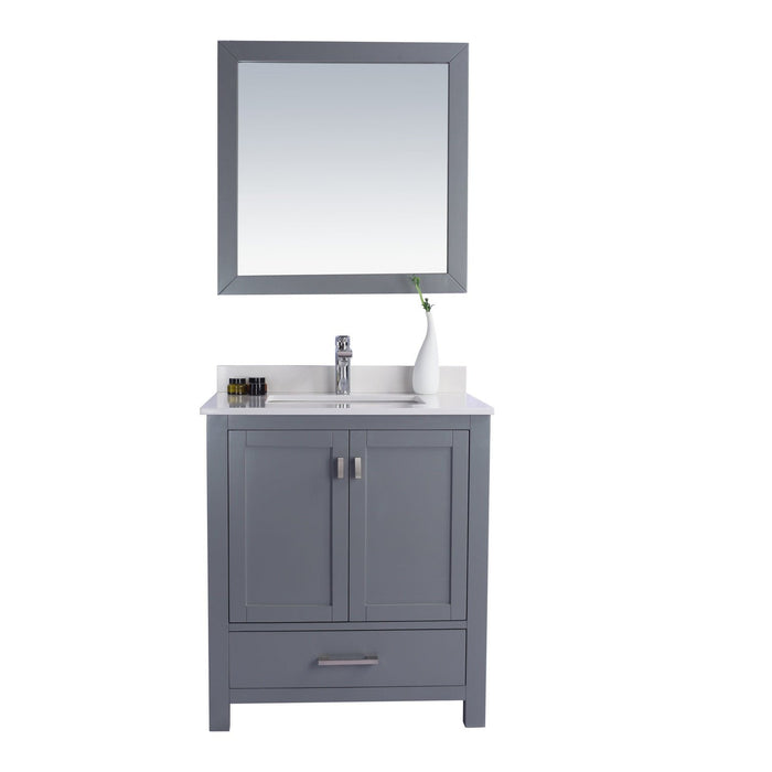 Laviva Wilson 30" Grey Bathroom Vanity with White Quartz Countertop 313ANG-30G-WQ