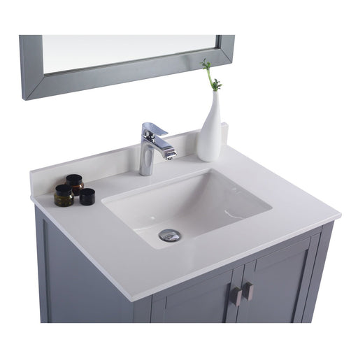 Laviva Wilson 30" Grey Bathroom Vanity with White Quartz Countertop 313ANG-30G-WQ