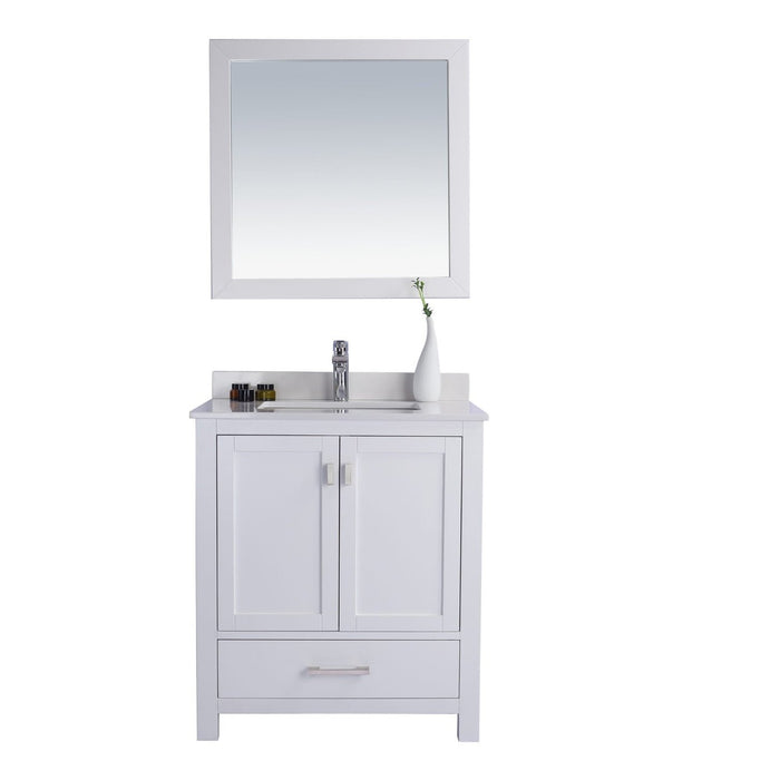 Laviva Wilson 30" White Bathroom Vanity with White Quartz Countertop 313ANG-30W-WQ