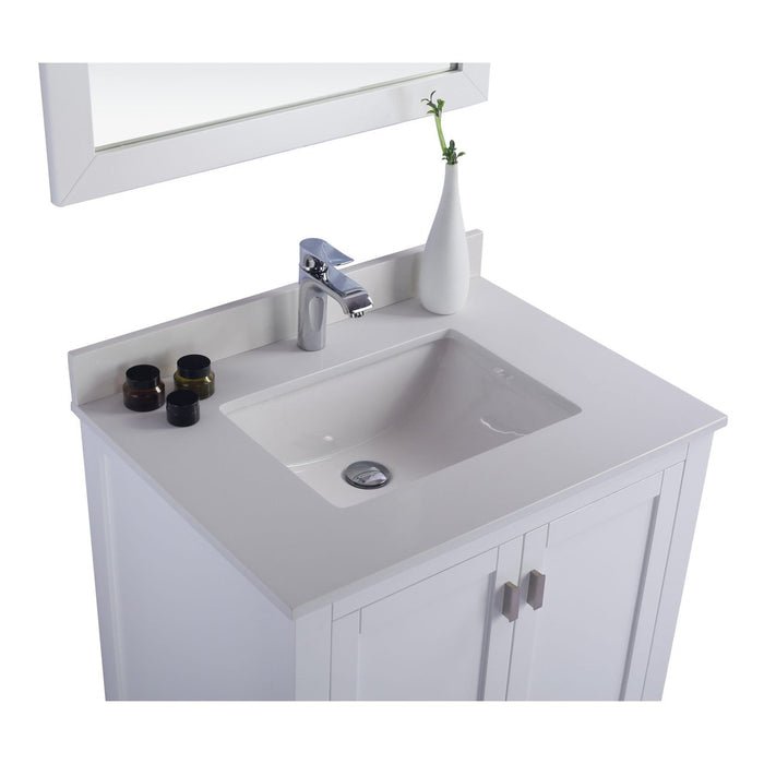 Laviva Wilson 30" White Bathroom Vanity with White Quartz Countertop 313ANG-30W-WQ