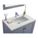 Laviva Wilson 36" Grey Bathroom Vanity with Matte White VIVA Stone Solid Surface Countertop 313ANG-36G-MW
