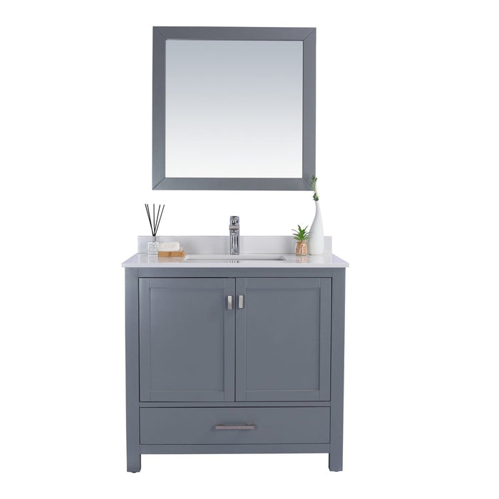 Laviva Wilson 36" Grey Bathroom Vanity with White Quartz Countertop 313ANG-36G-WQ