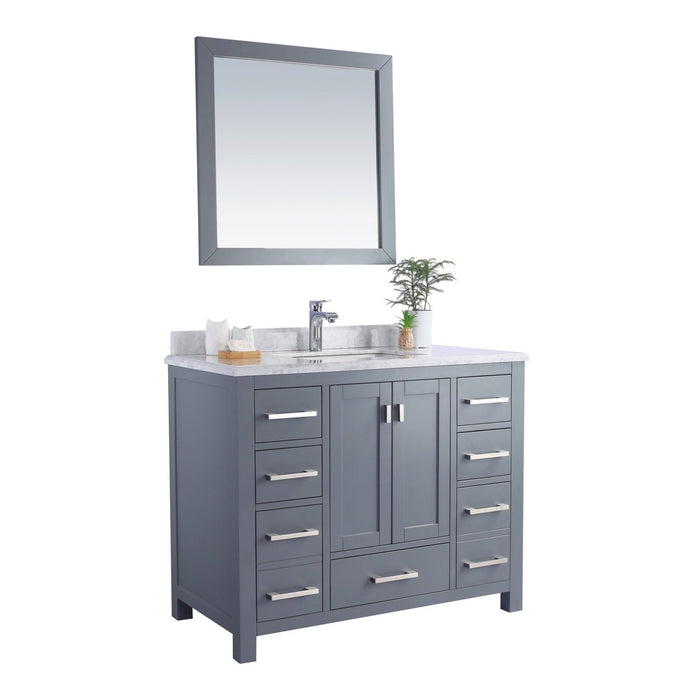 Laviva Wilson 42" Grey Bathroom Vanity with White Carrara Marble Countertop 313ANG-42G-WC