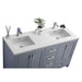 Laviva Wilson 60" Grey Double Sink Bathroom Vanity with Matte White VIVA Stone Solid Surface Countertop 313ANG-60G-MW