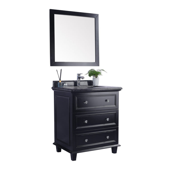 Laviva Luna 30" Espresso Bathroom Vanity with Black Wood Marble Countertop 313DVN-30E-BW