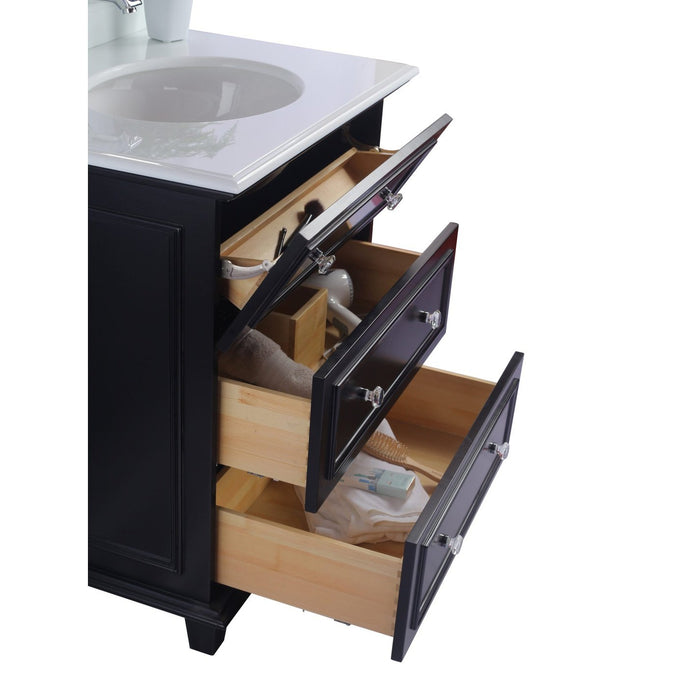 Laviva Luna 30" Espresso Bathroom Vanity with Black Wood Marble Countertop 313DVN-30E-BW