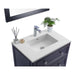 Laviva Luna 30" Espresso Bathroom Vanity with Matte White VIVA Stone Solid Surface Countertop 313DVN-30E-MW