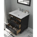 Laviva Luna 30" Espresso Bathroom Vanity with Matte White VIVA Stone Solid Surface Countertop 313DVN-30E-MW