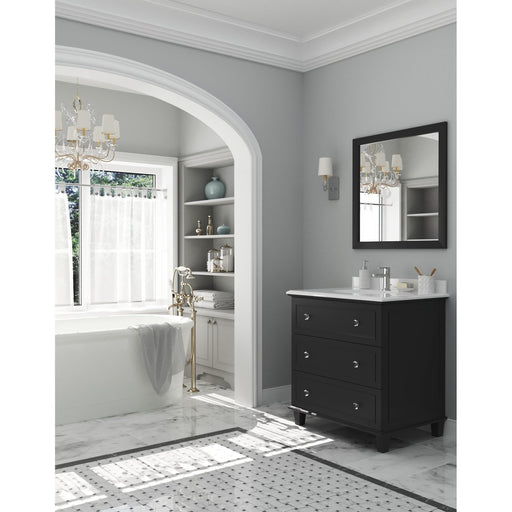 Laviva Luna 30" Espresso Bathroom Vanity with Pure White Phoenix Stone Countertop 313DVN-30E-PW