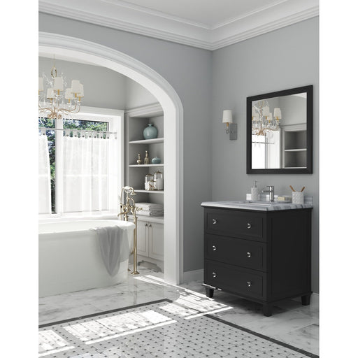 Laviva Luna 30" Espresso Bathroom Vanity with White Stripes Marble Countertop 313DVN-30E-WS