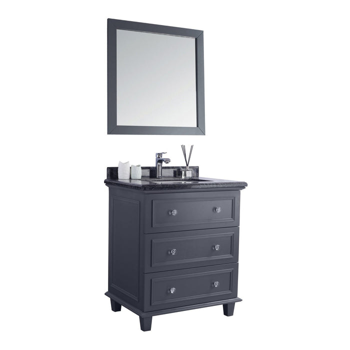Laviva Luna 30" Maple Grey Bathroom Vanity with Black Wood Marble Countertop 313DVN-30G-BW
