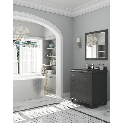 Laviva Luna 30" Maple Grey Bathroom Vanity with Black Wood Marble Countertop 313DVN-30G-BW