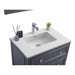 Laviva Luna 30" Maple Grey Bathroom Vanity with Matte White VIVA Stone Solid Surface Countertop 313DVN-30G-MW