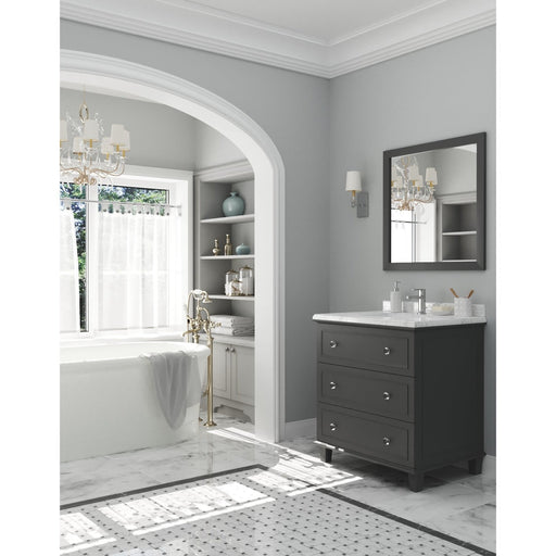 Laviva Luna 30" Maple Grey Bathroom Vanity with White Carrara Marble Countertop 313DVN-30G-WC