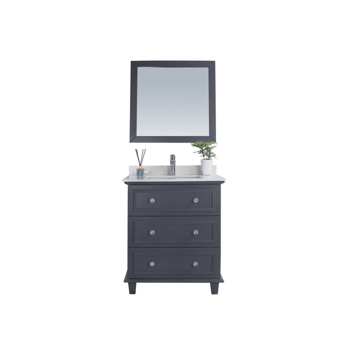 Laviva Luna 30" Maple Grey Bathroom Vanity with White Quartz Countertop 313DVN-30G-WQ
