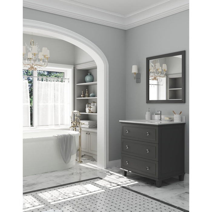 Laviva Luna 30" Maple Grey Bathroom Vanity with White Quartz Countertop 313DVN-30G-WQ