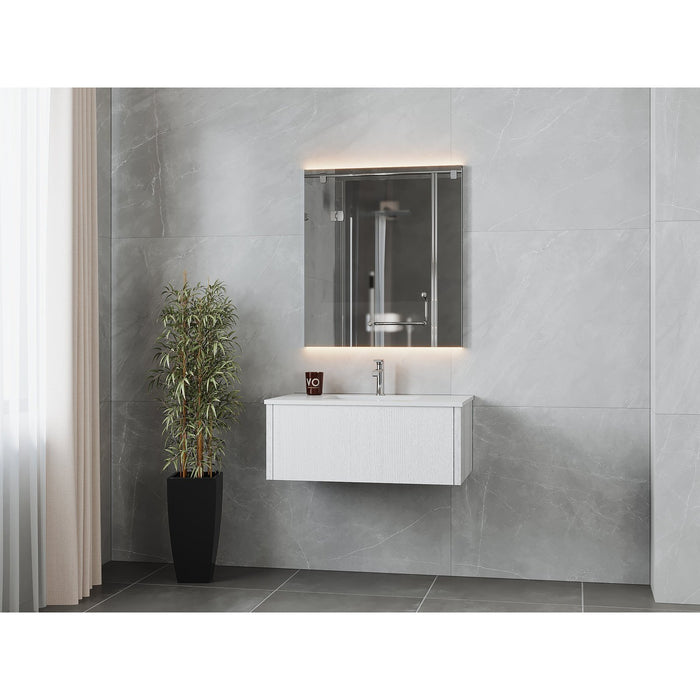 Laviva Legno 36" Alabaster White Bathroom Vanity with Matte White VIVA Stone Solid Surface Countertop 313LGN-36AW-MW