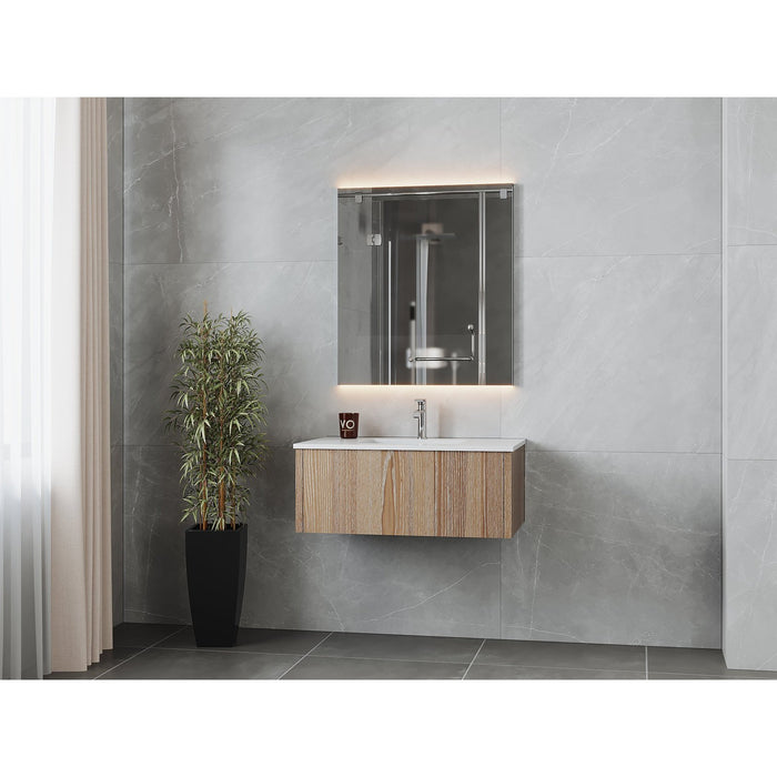 Laviva Legno 36" Weathered Grey Bathroom Vanity with Matte White VIVA Stone Solid Surface Countertop 313LGN-36WG-MW