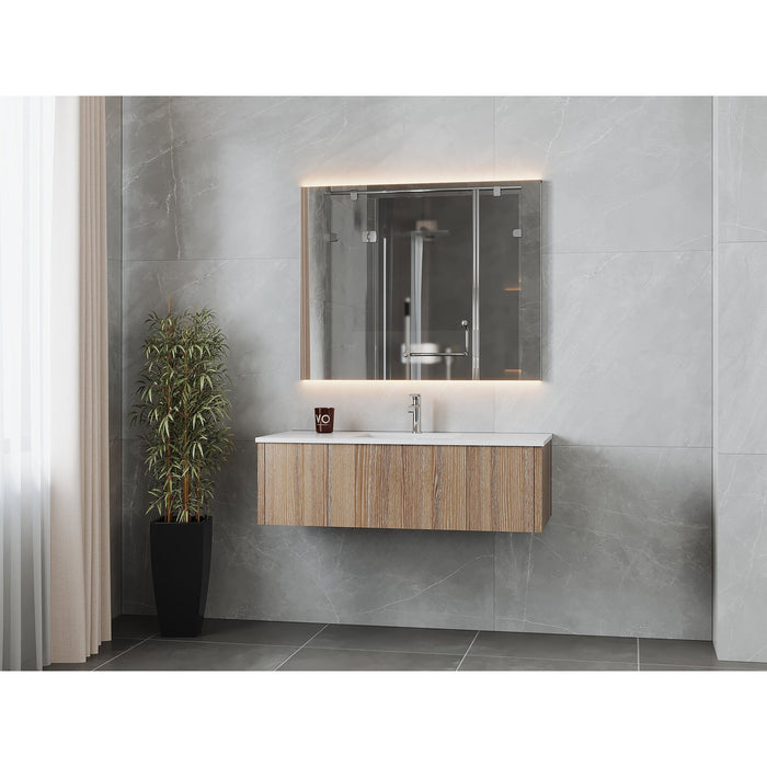 Laviva Legno 48" Weathered Grey Bathroom Vanity with Matte White VIVA Stone Solid Surface Countertop 313LGN-48WG-MW