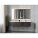 Laviva Legno 72" Carbon Oak Double Sink Bathroom Vanity with Matte White VIVA Stone Solid Surface Countertop 313LGN-72DCR-MW