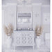 Laviva Mediterraneo 36" White Bathroom Vanity with White Stripes Marble Countertop 313MKSH-36W-WS