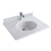 Laviva Forever 30" Single Hole Pure White Phoenix Stone Countertop with Oval Ceramic Sink 313RD1H-30-PW