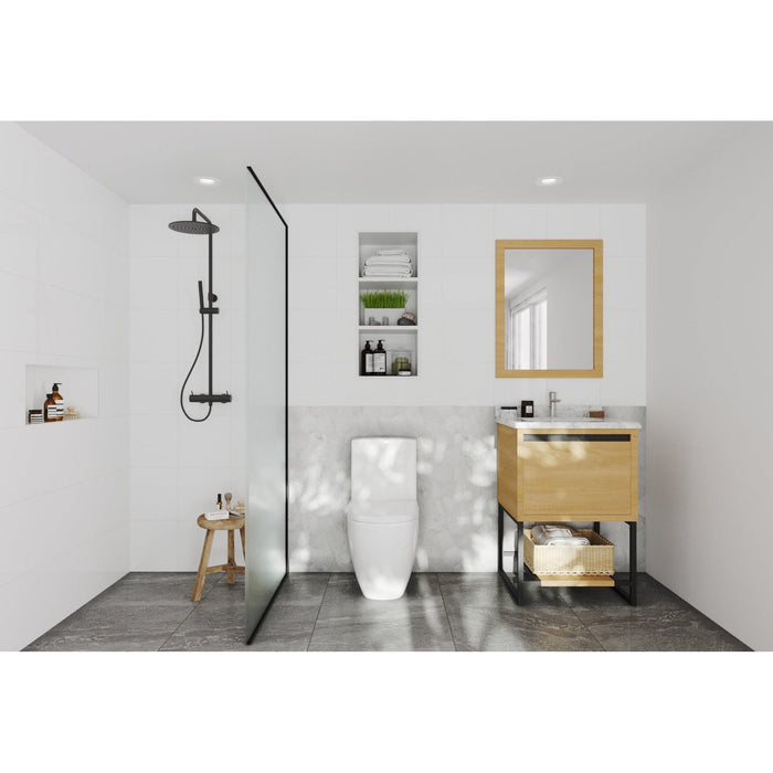 Laviva Alto 24" California White Oak Bathroom Vanity with White Carrara Marble Countertop 313SMR-24CO-WC