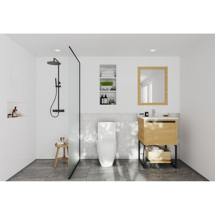 Laviva Alto 24" California White Oak Bathroom Vanity with White Quartz Countertop 313SMR-24CO-WQ