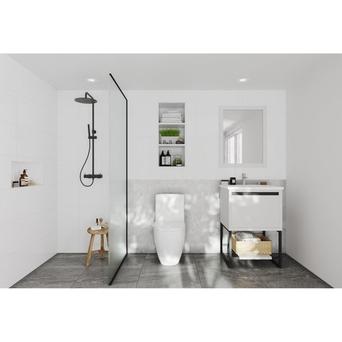 Laviva Alto 24" White Bathroom Vanity with Matte White VIVA Stone Solid Surface Countertop 313SMR-24W-MW