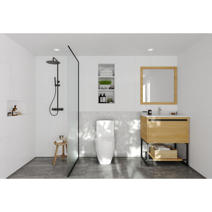Laviva Alto 30" California White Oak Bathroom Vanity with Pure White Phoenix Stone Countertop 313SMR-30CO-PW