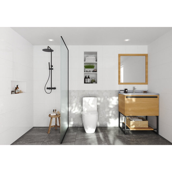 Laviva Alto 30" California White Oak Bathroom Vanity with White Stripes Marble Countertop 313SMR-30CO-WS