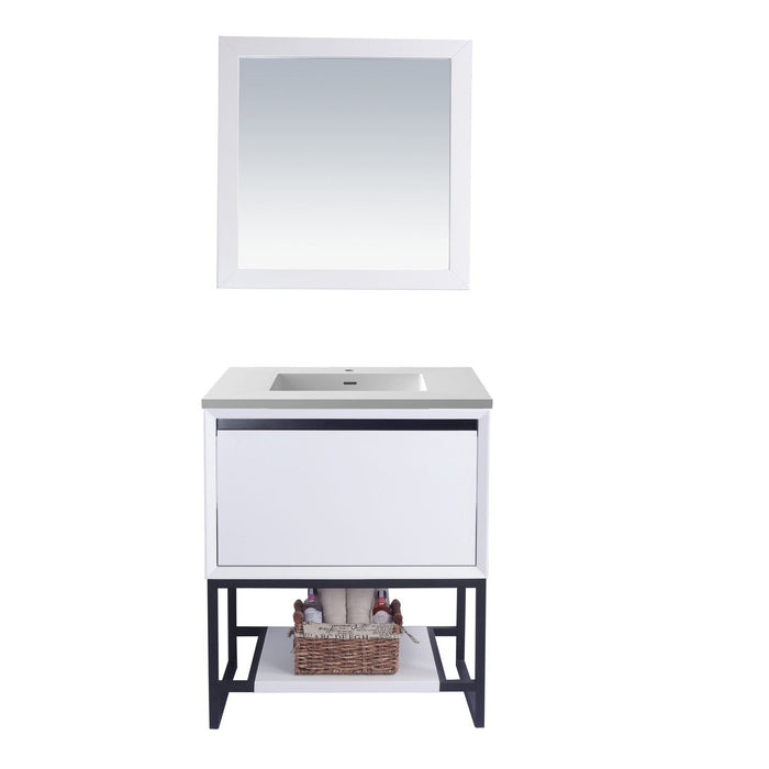 Laviva Alto 30" White Bathroom Vanity with Matte White VIVA Stone Solid Surface Countertop 313SMR-30W-MW