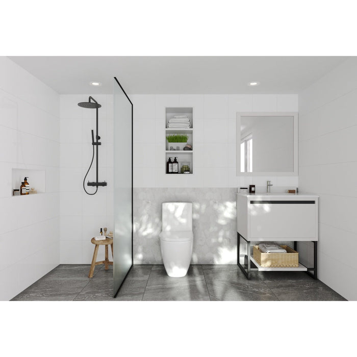 Laviva Alto 30" White Bathroom Vanity with Pure White Phoenix Stone Countertop 313SMR-30W-PW