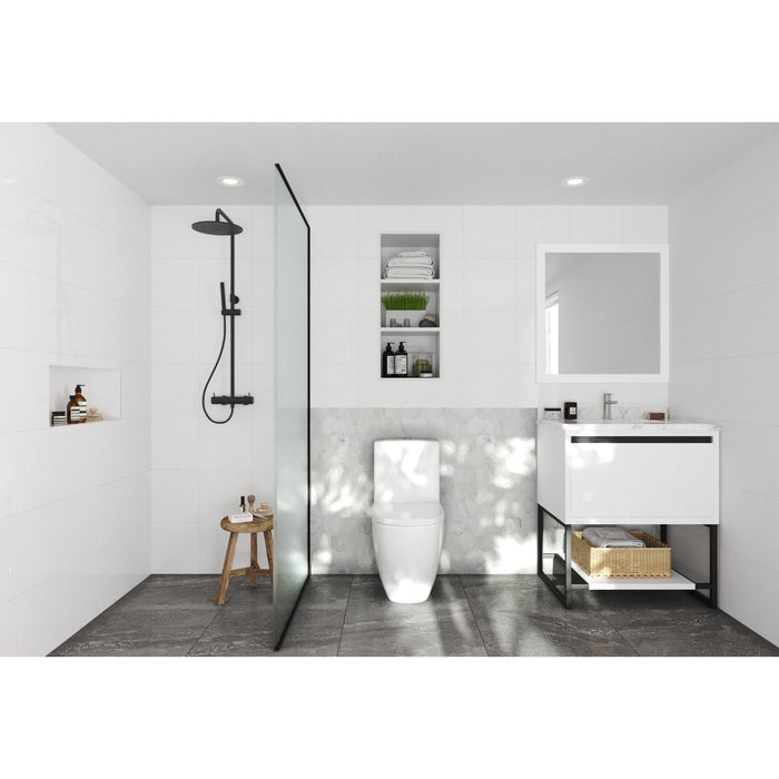 Laviva Alto 30" White Bathroom Vanity with White Carrara Marble Countertop 313SMR-30W-WC