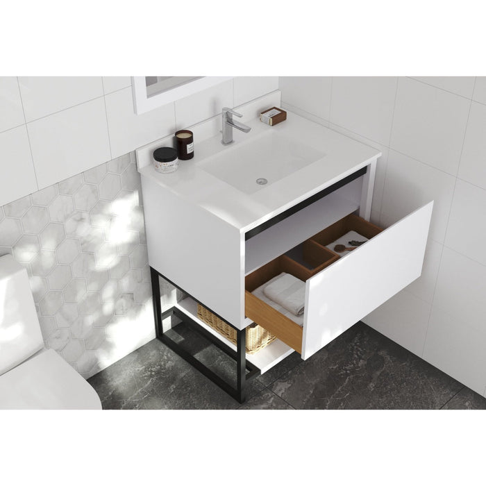 Laviva Alto 30" White Bathroom Vanity with White Quartz Countertop 313SMR-30W-WQ