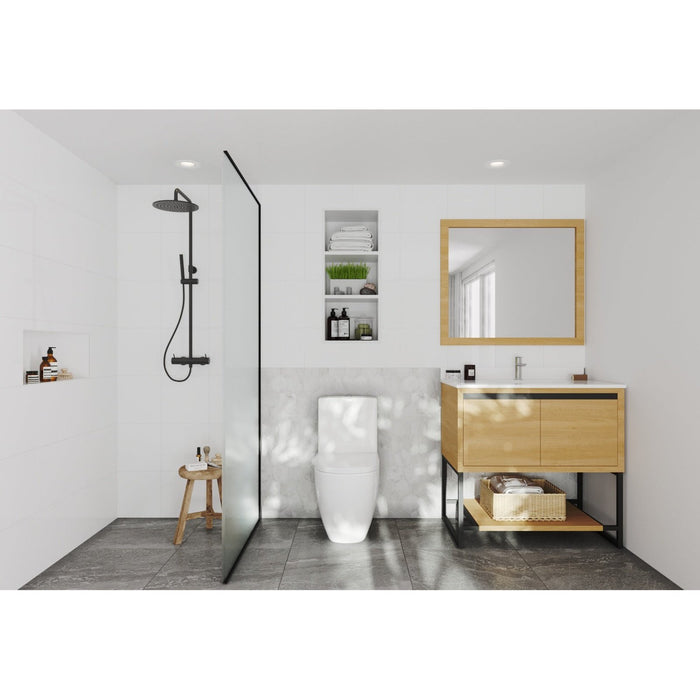 Laviva Alto 36" California White Oak Bathroom Vanity with White Quartz Countertop 313SMR-36CO-WQ