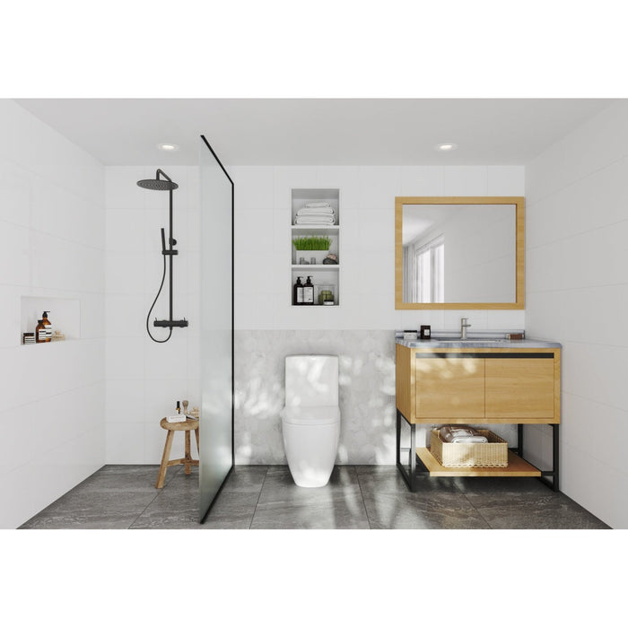 Laviva Alto 36" California White Oak Bathroom Vanity with White Stripes Marble Countertop 313SMR-36CO-WS