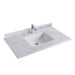 Laviva Forever 42" Single Hole White Carrara Marble Countertop with Rectangular Ceramic Sink 313SQ1H-42-WC