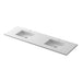 Laviva Forever VIVA Stone 72" Matte White Solid Surface Countertop with Double Integrated Sinks 313SQ1HSS-72D-MW