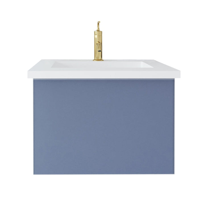 Laviva Vitri 24" Nautical Blue Bathroom Vanity with VIVA Stone Matte White Solid Surface Countertop 313VTR-24NB-MW