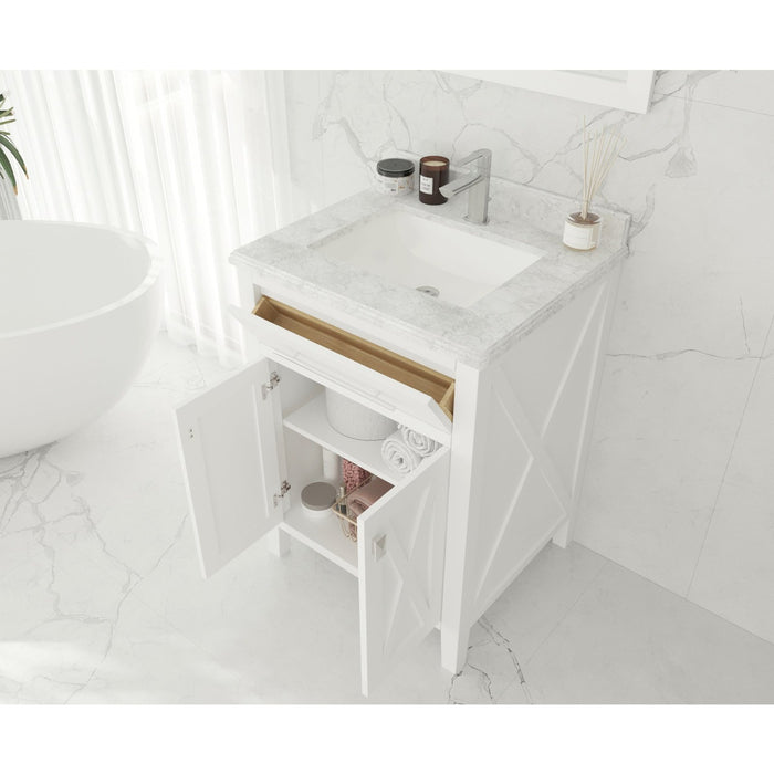 Laviva Wimbledon 24" White Bathroom Vanity with White Quartz Countertop 313YG319-24W-WQ