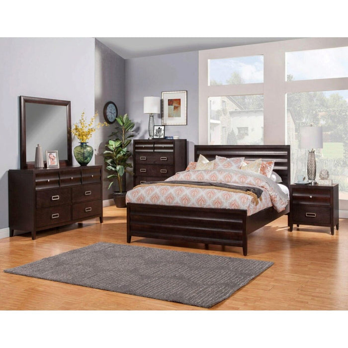 Alpine Furniture Legacy Standard King Panel Bed, Black Cherry 1788-07EK