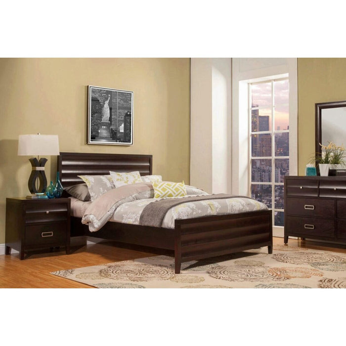 Alpine Furniture Legacy Standard King Panel Bed, Black Cherry 1788-07EK