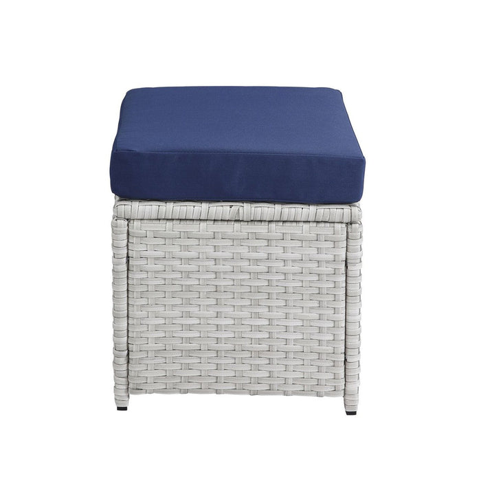 Acme Furniture Paitalyi 9pc Bistro Set in Blue Fabric & Wicker 45075