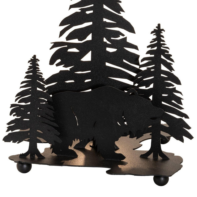Meyda 21"H Grizzly Bear Through the Trees Table Lamp