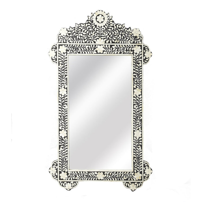 Butler Specialty Company Vivienne Crown Bone Inlay Wall Mirrored, Black and White 3481318