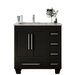 Eviva Loon 30" Transitional Bathroom Vanity in Espresso, Gray or White Finish with White Carrara Marble Countertop and Long Handles