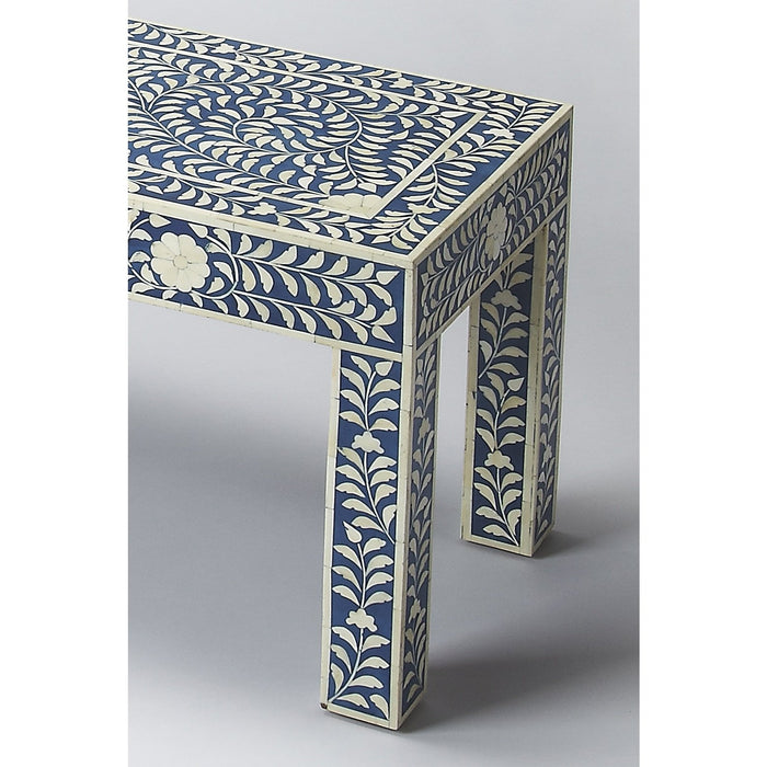 Butler Specialty Company Vivienne Bone Inlay 47.5""W Bench, Blue 3558319