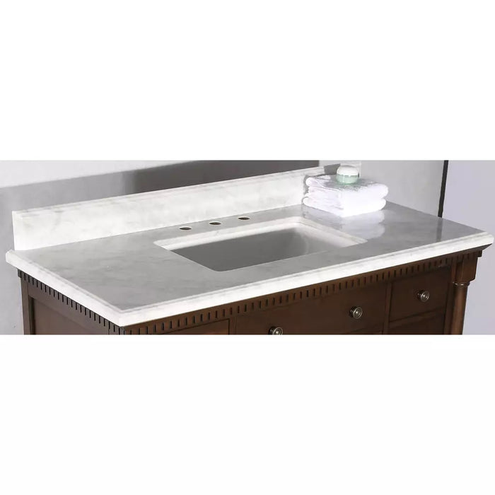 Legion Furniture 36" Antique Coffee Sink Vanity With Carrara White Top And Matching Backsplash Without Faucet WLF6036-36"