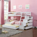Acme Furniture Jason Twin/Full Bunk Bed W/Trundle & Storage White Finish 37105